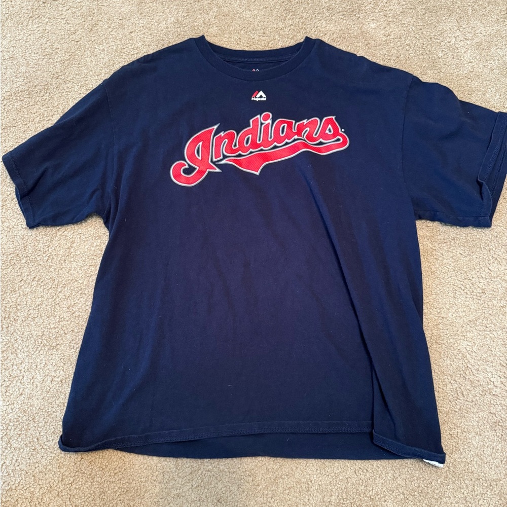 Francisco Lindor Navy Blue Indians T-Shirt